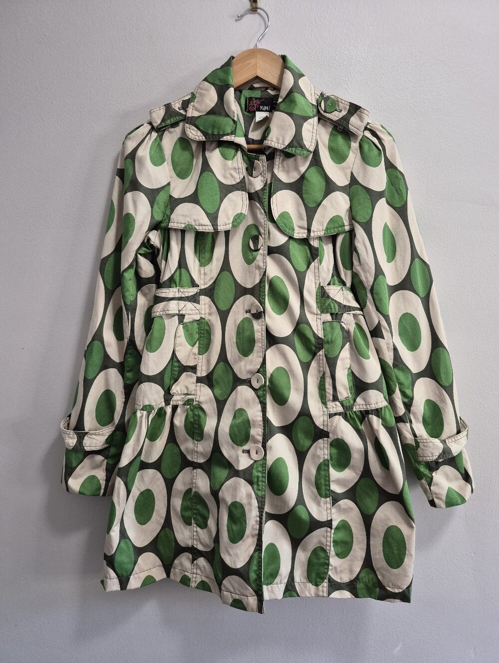 Yumi Vintage Y2K Trench Coat Jacket Rare Size Small